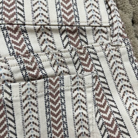 LOFT Modern Cuffed Crop Slim Herringbone Print Pants 27/4 - Picture 2 of 7